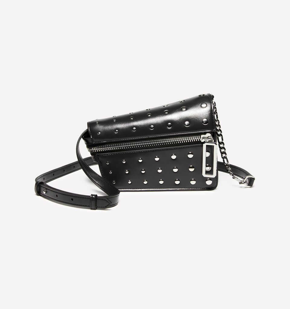 Τσάντα μαύρη ασύμμετρη με καρφάκια - null - Μαυρο | Sisley image number 1